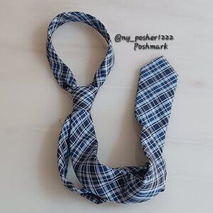 *𝓥𝓲𝓷𝓽𝓪𝓰𝓮 𝙃&𝙈 Plaid Skinny Tie Navy Blue